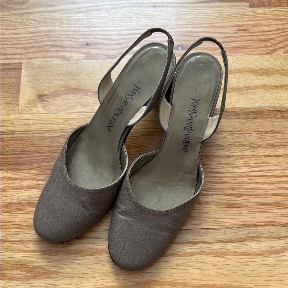 Yves Saint Laurent Women's Brown Slingback Shoes